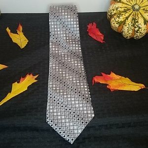 NWT Burma Bibas Silk Tie Silver Diamonds
